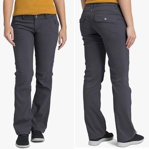 Prana Womens Halle Pant Size 14 Gray Cotton Relaxed Cargo Bootcut Stretch Fabric